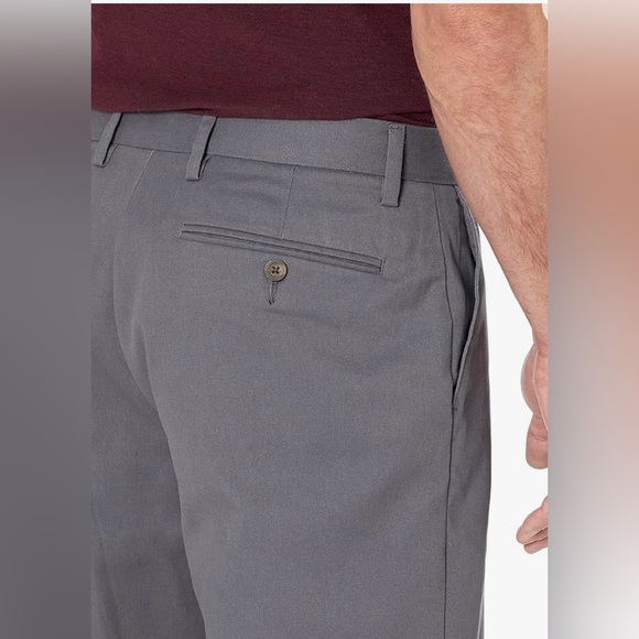 Classic Fit Flat Front Chino Pant in Grey - Picture 7 of 16